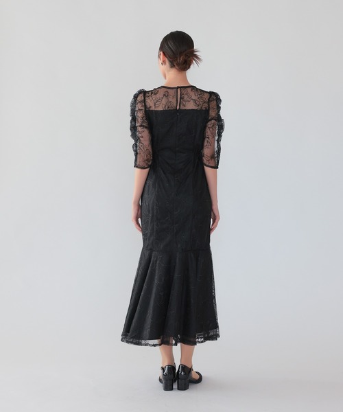 haremode（ハレモード）の「フローラルレイヤードチュールドレス（ドレス・レディース・ベージュ/ブラウン/ブラック・S/M）」の19枚目の写真