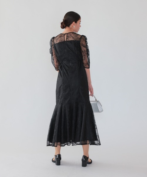 haremode（ハレモード）の「フローラルレイヤードチュールドレス（ドレス・レディース・ベージュ/ブラウン/ブラック・S/M）」の10枚目の写真