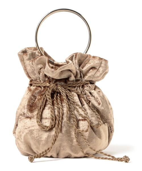 B:MING by BEAMS（ビーミングバイビームス）の「BAGMATI / 巾着 ベロア バッグ（ショルダーバッグ・レディース・ブラック/ブラウン系その他・ONE SIZE）」の2枚目の写真