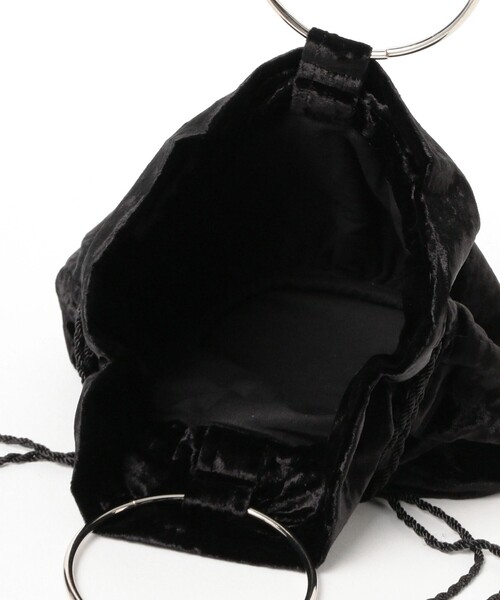 B:MING by BEAMS（ビーミングバイビームス）の「BAGMATI / 巾着 ベロア バッグ（ショルダーバッグ・レディース・ブラック/ブラウン系その他・ONE SIZE）」の3枚目の写真
