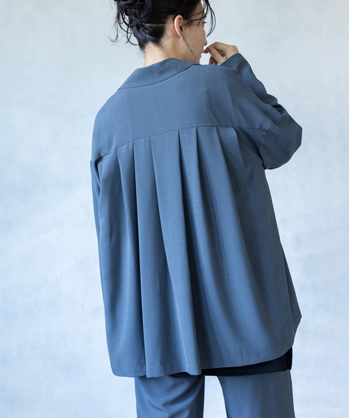 OSMOSIS（オズモーシス）の「バックタックダブルブレストジャケット（テーラードジャケット・レディース・グレー/ベージュ/ブラック・ONE SIZE）」の9枚目の写真