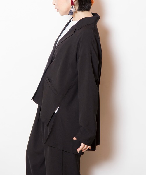 OSMOSIS（オズモーシス）の「バックタックダブルブレストジャケット（テーラードジャケット・レディース・グレー/ベージュ/ブラック・ONE SIZE）」の17枚目の写真