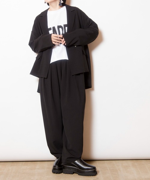 OSMOSIS（オズモーシス）の「バックタックダブルブレストジャケット（テーラードジャケット・レディース・グレー/ベージュ/ブラック・ONE SIZE）」の22枚目の写真