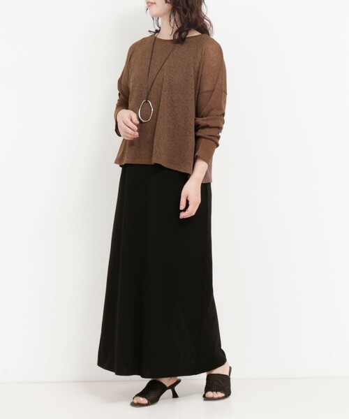 MICO COULIER（ミコクリエ）の「スラブジャージーリラックスプルオーバーカットソー（Tシャツ/カットソー・レディース・ブラウン/ライトグレー/ブラック・38）」の9枚目の写真