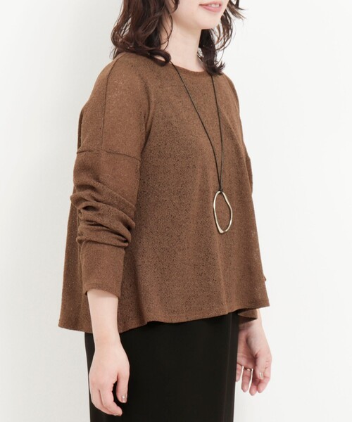 MICO COULIER（ミコクリエ）の「スラブジャージーリラックスプルオーバーカットソー（Tシャツ/カットソー・レディース・ブラウン/ライトグレー/ブラック・38）」の12枚目の写真