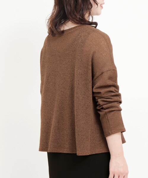 MICO COULIER（ミコクリエ）の「スラブジャージーリラックスプルオーバーカットソー（Tシャツ/カットソー・レディース・ブラウン/ライトグレー/ブラック・38）」の13枚目の写真