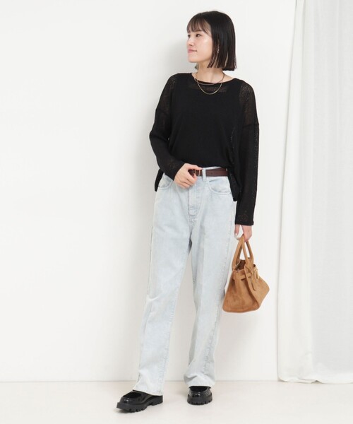 MICO COULIER（ミコクリエ）の「スラブジャージーリラックスプルオーバーカットソー（Tシャツ/カットソー・レディース・ブラウン/ライトグレー/ブラック・38）」の14枚目の写真