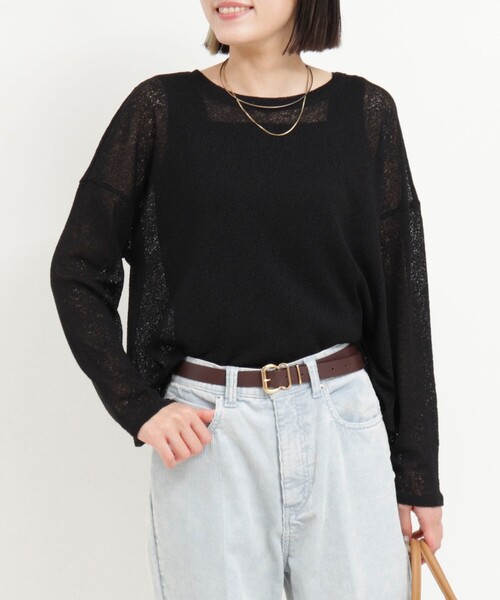 MICO COULIER（ミコクリエ）の「スラブジャージーリラックスプルオーバーカットソー（Tシャツ/カットソー・レディース・ブラウン/ライトグレー/ブラック・38）」の15枚目の写真