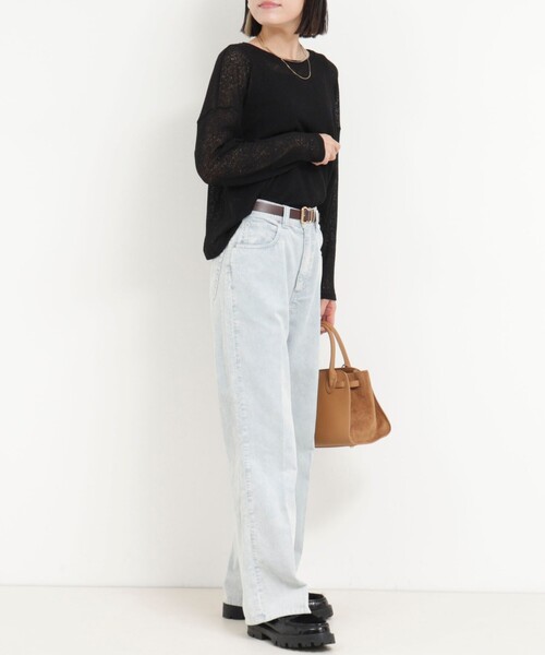 MICO COULIER（ミコクリエ）の「スラブジャージーリラックスプルオーバーカットソー（Tシャツ/カットソー・レディース・ブラウン/ライトグレー/ブラック・38）」の20枚目の写真