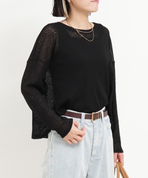 MICO COULIER（ミコクリエ）の「スラブジャージーリラックスプルオーバーカットソー（Tシャツ/カットソー・レディース・ブラウン/ライトグレー/ブラック・38）」の21枚目の写真