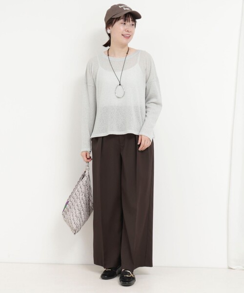 MICO COULIER（ミコクリエ）の「スラブジャージーリラックスプルオーバーカットソー（Tシャツ/カットソー・レディース・ブラウン/ライトグレー/ブラック・38）」の22枚目の写真