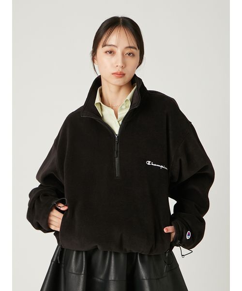 FRAY I.D(フレイアイディー)の「【Champion】ハーフジッププルオーバー(Tシャツ/カットソー・レディース・グリーン/ブラック・F)」の3枚目の写真