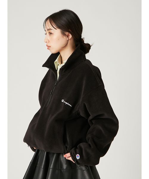 FRAY I.D(フレイアイディー)の「【Champion】ハーフジッププルオーバー(Tシャツ/カットソー・レディース・グリーン/ブラック・F)」の5枚目の写真