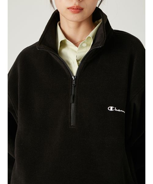 FRAY I.D(フレイアイディー)の「【Champion】ハーフジッププルオーバー(Tシャツ/カットソー・レディース・グリーン/ブラック・F)」の6枚目の写真