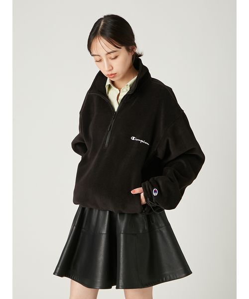 FRAY I.D(フレイアイディー)の「【Champion】ハーフジッププルオーバー(Tシャツ/カットソー・レディース・グリーン/ブラック・F)」の11枚目の写真