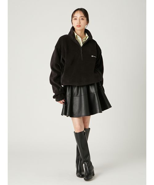 FRAY I.D(フレイアイディー)の「【Champion】ハーフジッププルオーバー(Tシャツ/カットソー・レディース・グリーン/ブラック・F)」の12枚目の写真