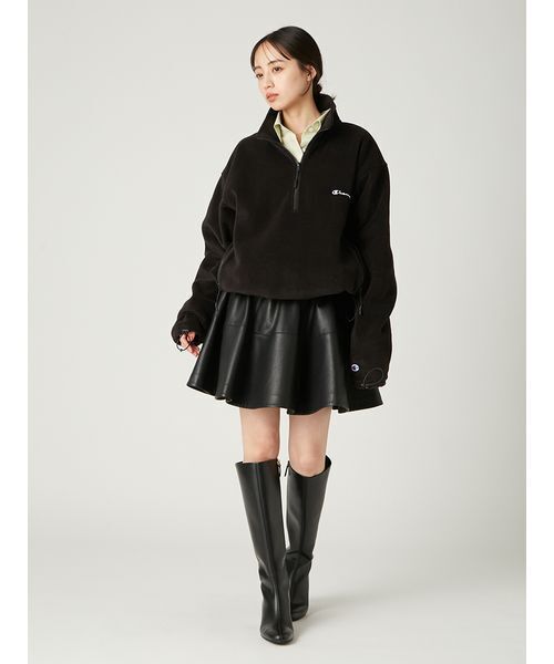 FRAY I.D(フレイアイディー)の「【Champion】ハーフジッププルオーバー(Tシャツ/カットソー・レディース・グリーン/ブラック・F)」の15枚目の写真