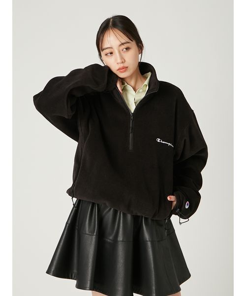 FRAY I.D(フレイアイディー)の「【Champion】ハーフジッププルオーバー(Tシャツ/カットソー・レディース・グリーン/ブラック・F)」の18枚目の写真