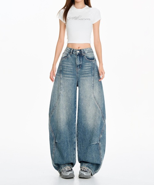 HOOK(フック)の「【HOOK】for girls ヴィンテージウォッシュ バルーンシルエットダメージデニムパンツ(デニムパンツ・レディース・ブルー・LARGE/MEDIUM/SMALL)」の17枚目の写真