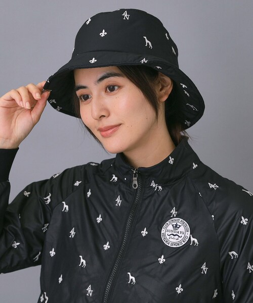 adabat（アダバット）の「【ADABAT NAVY】エンブロイダリーモノグラムハット（ハット・レディース・ブラック・00）」の7枚目の写真