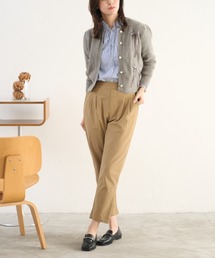 Tuche/トゥシェ テーパードパンツ レーヨン混素材 ストレッチ アンクル丈