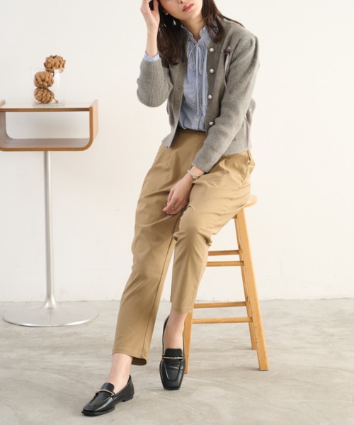 Tuche(トゥシェ)の「Tuche/トゥシェ テーパードパンツ レーヨン混素材 ストレッチ アンクル丈(その他パンツ・レディース・ブラック/オリーブ/ネイビー/ベージュ・MEDIUM/LARGE/X-LARGE)」の12枚目の写真