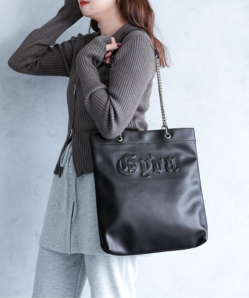 GYDA/ジェイダ】 タテ型チェーントートバッグ A4サイズ対応（トート