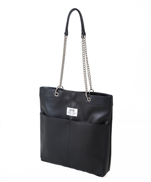 GYDA/ジェイダ】 タテ型チェーントートバッグ A4サイズ対応（トート