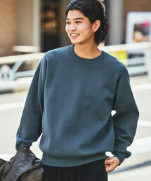 メンズのニット/セーター（ブルー・ネイビー/青色系・クルーネック