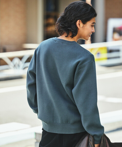 FREAK'S STORE（フリークスストア）の「スウェットライク クルーネックニット（ニット/セーター・メンズ・レッド/ブルーグリーン/ブラック/チャコールグレー/オフホワイト/ブラウン・LARGE/MEDIUM）」の8枚目の写真
