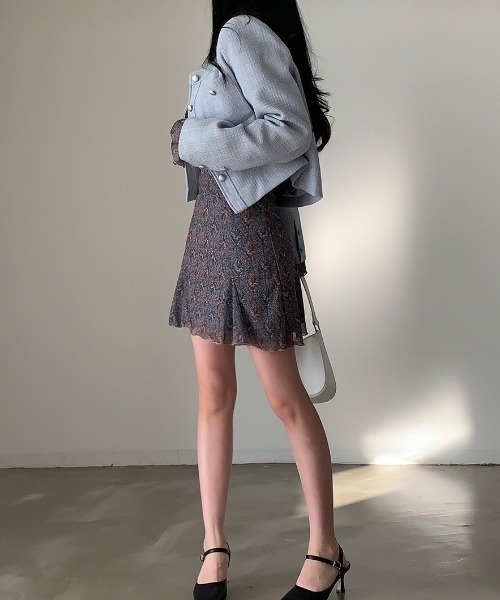 FREE STYLISTS(フリー スタイリスト)の「YUGA_YGMCTweed-style button jacket(ノーカラージャケット・レディース・ベビーピンク/オフホワイト/ブルー・FREE)」の22枚目の写真
