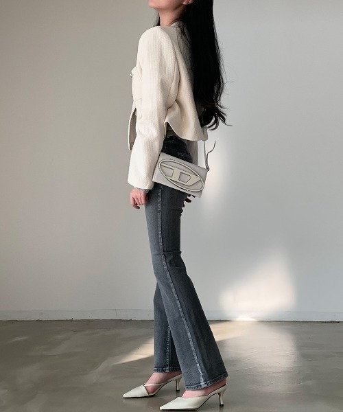 FREE STYLISTS(フリー スタイリスト)の「YUGA_YGMCTweed-style button jacket(ノーカラージャケット・レディース・ベビーピンク/オフホワイト/ブルー・FREE)」の19枚目の写真