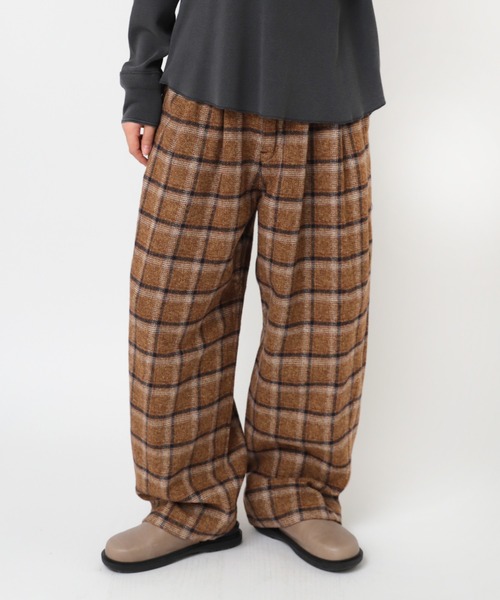 RNA-N(アールエヌエーエヌ)の「R4409 ツイーディーチェックパンツ(その他パンツ・レディース・キャメル/ブラウン/ブラック・FREE)」の3枚目の写真