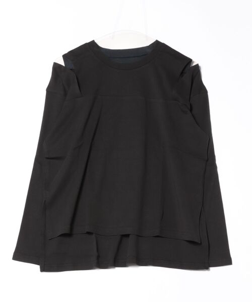 MARAI(マーライ)の「オープンショルダーロンT(Tシャツ/カットソー・レディース・チャコールグレー/グレー/杢グレー/ブラック/カーキ/ホワイト・4L~5L/LL~3L/M~L)」の13枚目の写真