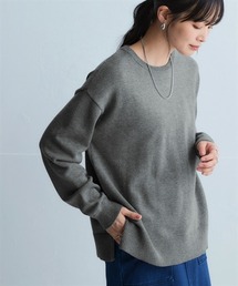 洗えるクルーネックオーバーサイズニット【毛玉になりにくいふんわりもちもち素材】<大きいサイズ有>