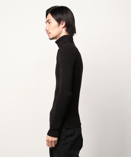 ARCADE（アーケード）の「二重臼風 リブ編み ハイネック タートルネックニット（ニット/セーター・メンズ・オフホワイト/ワインレッド/ブラック/グレー/チャコールグレー・M/L/LL）」の6枚目の写真