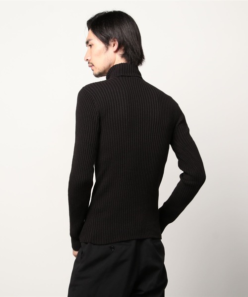 ARCADE（アーケード）の「二重臼風 リブ編み ハイネック タートルネックニット（ニット/セーター・メンズ・オフホワイト/ワインレッド/ブラック/グレー/チャコールグレー・M/L/LL）」の7枚目の写真