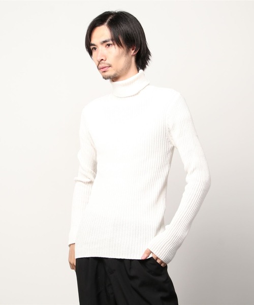 ARCADE（アーケード）の「二重臼風 リブ編み ハイネック タートルネックニット（ニット/セーター・メンズ・オフホワイト/ワインレッド/ブラック/グレー/チャコールグレー・M/L/LL）」の8枚目の写真