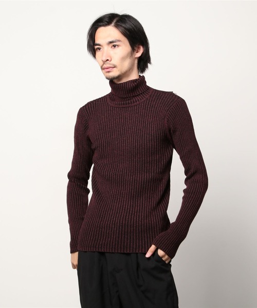 ARCADE（アーケード）の「二重臼風 リブ編み ハイネック タートルネックニット（ニット/セーター・メンズ・オフホワイト/ワインレッド/ブラック/グレー/チャコールグレー・M/L/LL）」の9枚目の写真