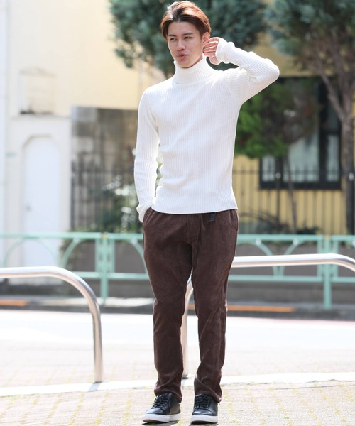 ARCADE（アーケード）の「二重臼風 リブ編み ハイネック タートルネックニット（ニット/セーター・メンズ・オフホワイト/ワインレッド/ブラック/グレー/チャコールグレー・M/L/LL）」の17枚目の写真