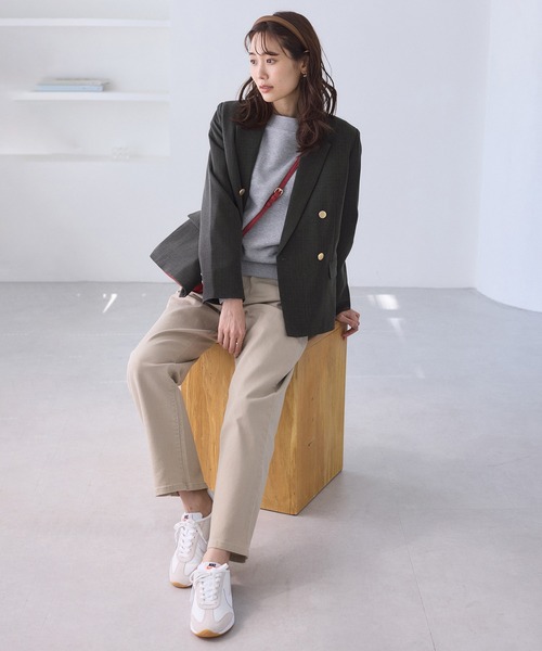 ROPE' PICNIC（ロペピクニック）の「レディハンサムシリーズ ウールライク金ボタンジャケット(総裏地)/セットアップ対応（テーラードジャケット・レディース・ブラック系その他/グレー/ライトグレー/ベージュ系その他2/ネイビー・M/L）」の7枚目の写真