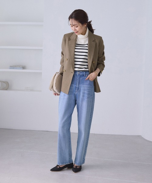 セール】レディハンサムシリーズ ウールライク金ボタンジャケット(総