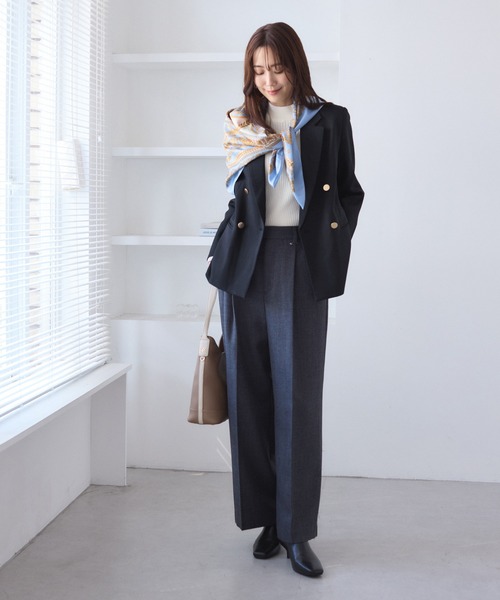 レディハンサムシリーズ ウールライク金ボタンジャケット(総裏地