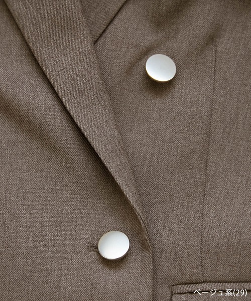 セール】レディハンサムシリーズ ウールライク金ボタンジャケット(総