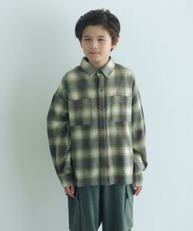 green label relaxing | オンブレチェック シャツ / キッズ  100cm-160cm(シャツ/ブラウス)