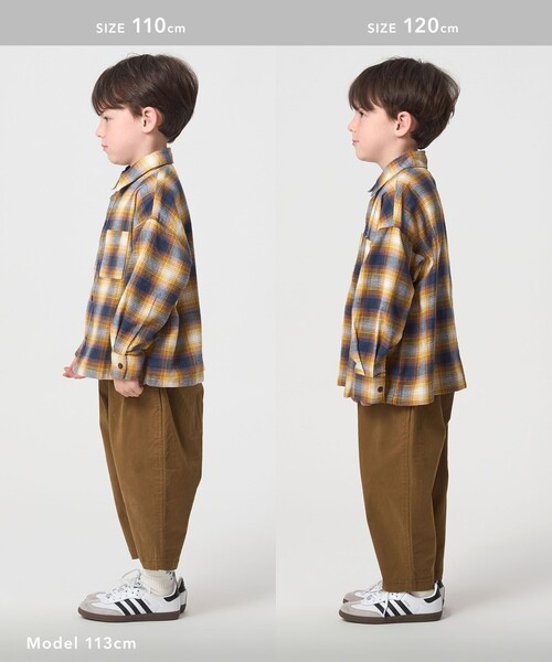 green label relaxing（グリーンレーベルリラクシング）の「オンブレチェック シャツ / キッズ  100cm-160cm（シャツ/ブラウス・キッズ・イエロー/ケリーグリーン・110cm/100cm/120cm/130cm/140cm/150cm/160cm）」の22枚目の写真
