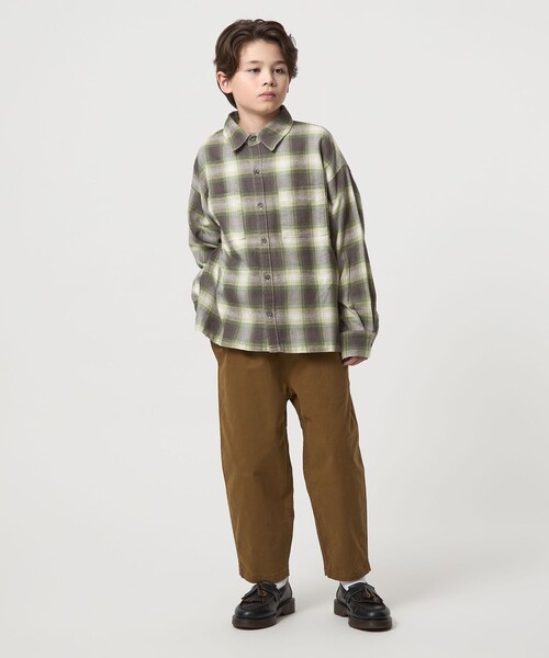 green label relaxing（グリーンレーベルリラクシング）の「オンブレチェック シャツ / キッズ  100cm-160cm（シャツ/ブラウス・キッズ・イエロー/ケリーグリーン・110cm/100cm/120cm/130cm/140cm/150cm/160cm）」の19枚目の写真