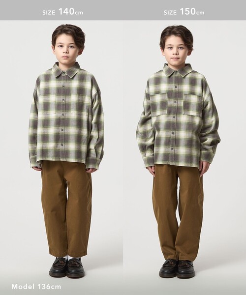 セール】オンブレチェック シャツ / キッズ 100cm-160cm（シャツ