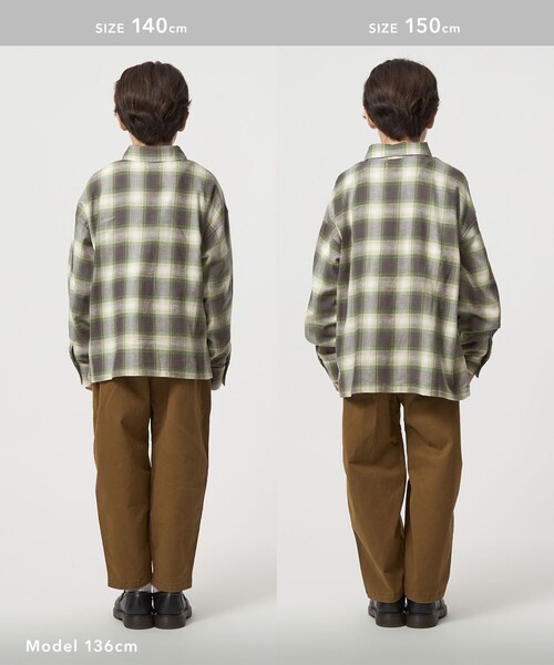 green label relaxing（グリーンレーベルリラクシング）の「オンブレチェック シャツ / キッズ  100cm-160cm（シャツ/ブラウス・キッズ・イエロー/ケリーグリーン・110cm/100cm/120cm/130cm/140cm/150cm/160cm）」の16枚目の写真