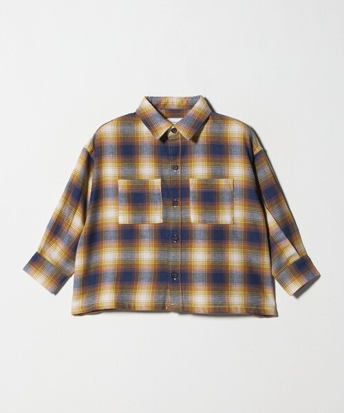 green label relaxing（グリーンレーベルリラクシング）の「オンブレチェック シャツ / キッズ  100cm-160cm（シャツ/ブラウス・キッズ・イエロー/ケリーグリーン・110cm/100cm/120cm/130cm/140cm/150cm/160cm）」の8枚目の写真